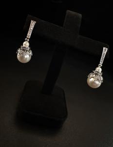 Orecchini  con  Perle  e  Diamanti   